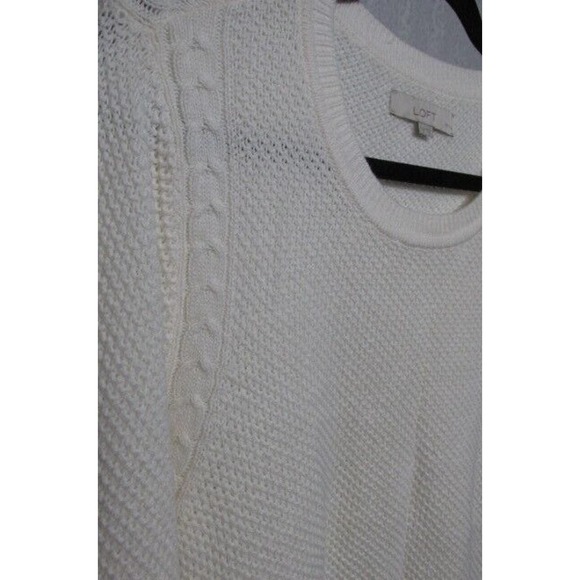 LOFT Petites Cotton Wool Blend Cream Knit Sweater, Size XXLP - Picture 4 of 6